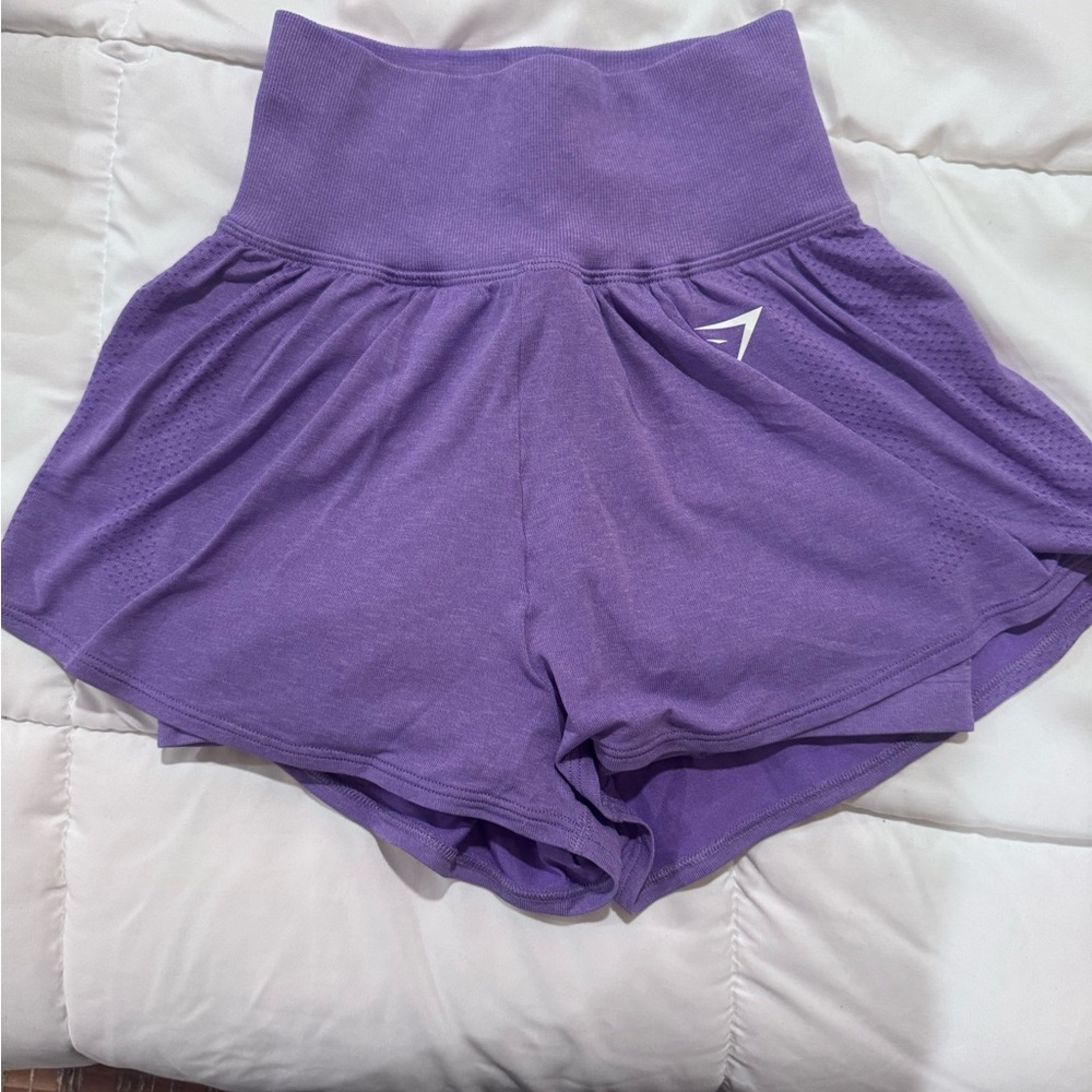 Gymshark Purple Athletic Shorts High-Waisted Stretchy